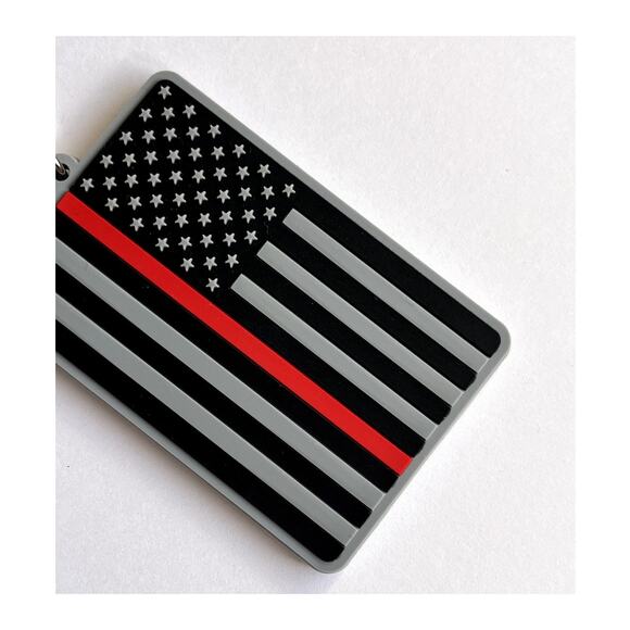 Thin Red Line American Flag Keychain - Picture 6 of 7